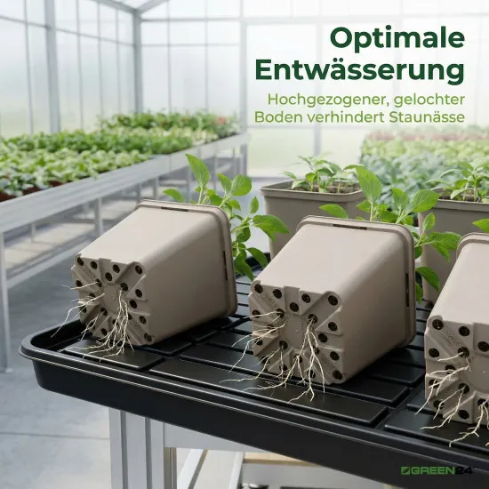 10 Stck. Recycling Pflanztöpfe Profi 9x9x9,5cm Farbe Taupe - RC Vierecktopf