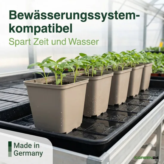 30 Stck. Recycling Pflanztöpfe Profi 11x11x12cm Farbe Taupe - RC Vierecktopf