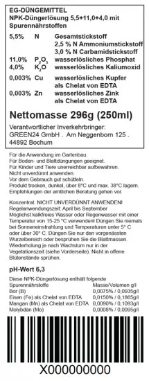 Zwergpalmen NPK Flüssigdünger mit extra Phosphat für Chamaerops humilis 250ml