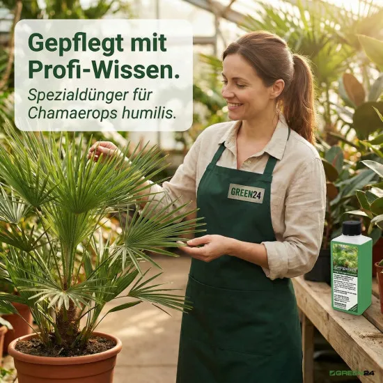 Zwergpalmen-Dünger Profi | Chamaerops humilis NPK Flüssigdünger 250ml | Fächerpalme düngen | GREEN24 PROFI LINIE