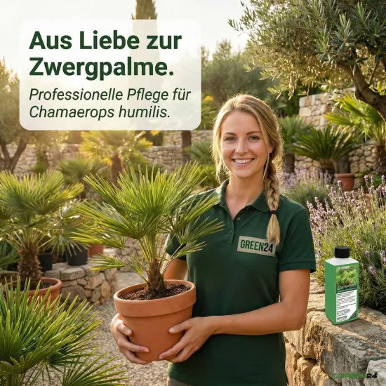 Zwergpalmen-Dünger Profi | Chamaerops humilis NPK Flüssigdünger 250ml | Fächerpalme düngen | GREEN24 PROFI LINIE