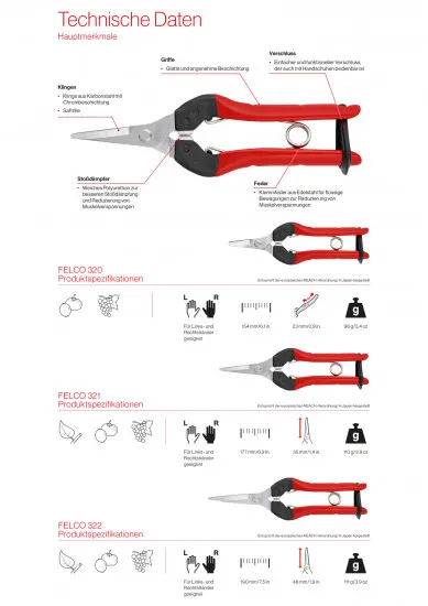 FELCO 322 Ernte- und Leseschere - 190mm
