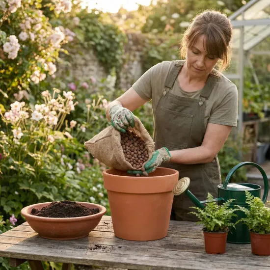 Blähton Kugeln Pflanzton Ton-Granulat - Körnung 8-16 mm - 10 Liter Premium
