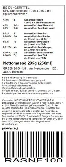 Rasen-Dünger Set XXL Volldünger für das ganze Jahr - mit Eisendünger flüssig für perfekten Rasen, ca. 1600m2 Traumrasen! (Rasen-Dünger Set XXL)