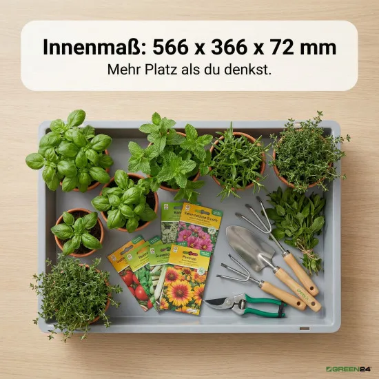 Eurobox Eurokiste 600x400x75mm - lebensmittelecht, geschlossene Griffe, Farbe hellgrau