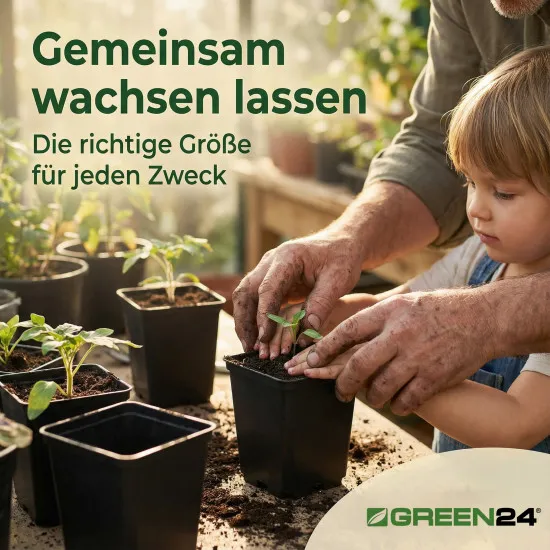 50 Stck. Vierecktopf 9x9x13cm - Profi Spezialtopf für die Anzucht von Tiefwurzlern