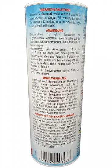Ameisen-Ex Granulat 500g - Gegen Ameisen auf Terrassen und Plattenwegen