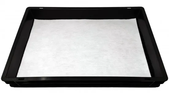 Anzucht-System KGT-77-W für Steinwollewürfel - Wanne, Bewässerungs-Kapillar-Matte und Topfplatte mit 77 Töpfen (Topfmaß 46 x 46 x 45 mm) inkl. 77 Steinwollewürfeln 40x40x40mm