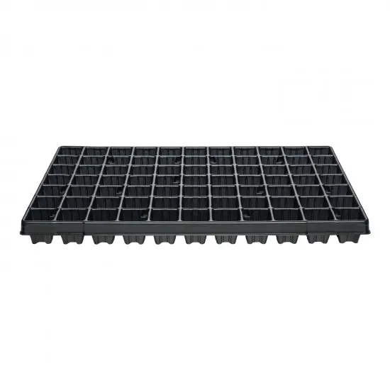 Anzucht-System KGT-77-W für Steinwollewürfel - Wanne, Bewässerungs-Kapillar-Matte und Topfplatte mit 77 Töpfen (Topfmaß 46 x 46 x 45 mm) inkl. 77 Steinwollewürfeln 40x40x40mm