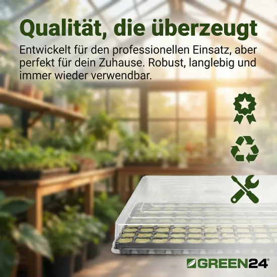 Anzuchthaus STW-77 inkl. 77 Steinwollewürfel 36x36x40mm (53,0 x 31,0 cm) (Typ G24)