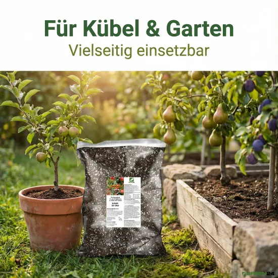 Obstpflanzen Erde - Spezial Substrat für Obstgehölze, Obstbäume und Nussbäume 10 Liter