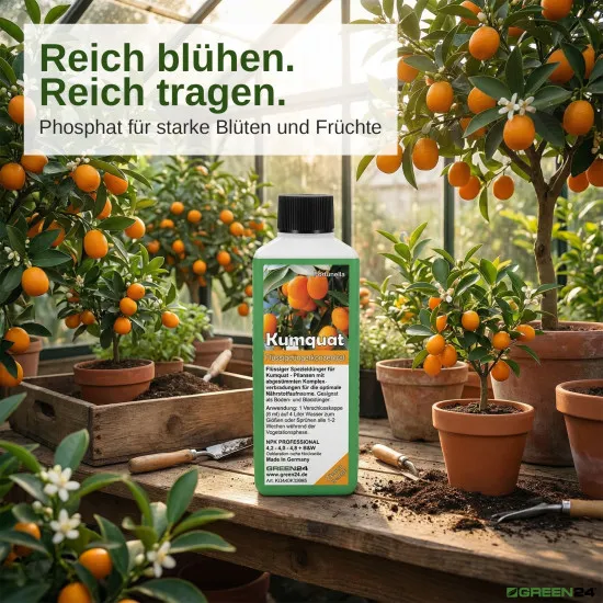 Kumquat-Dünger – NPK Flüssigdünger für Fortunella, Zwergorange, Zwergpomeranze – 250 ml Konzentrat