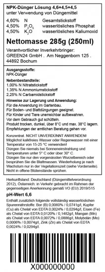 Minze-Dünger - Mentha Flüssigdünger für Minze, Pfefferminze, Apfelminze - 250 ml