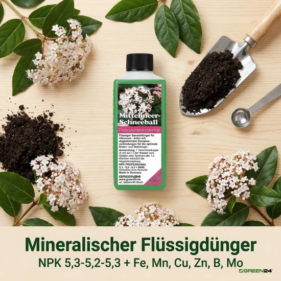 Mittelmeer-Schneeball Dünger - Viburnum tinus Flüssigdünger- Lorbeerschneeball - Immergrüner Schneeball 250ml
