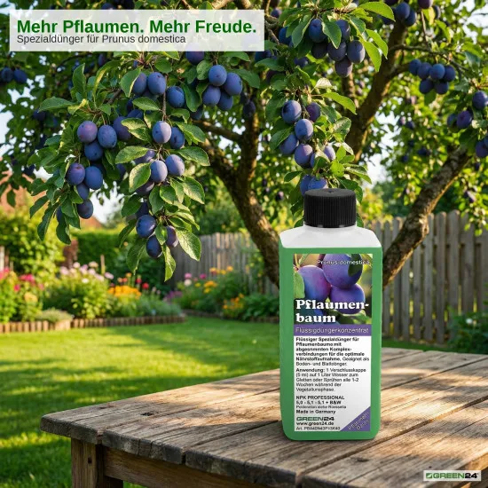 Pflaumenbaum-Dünger – Prunus domestica NPK Flüssigdünger 250ml für kräftige Blätter, Blüten und Früchte 250 ml