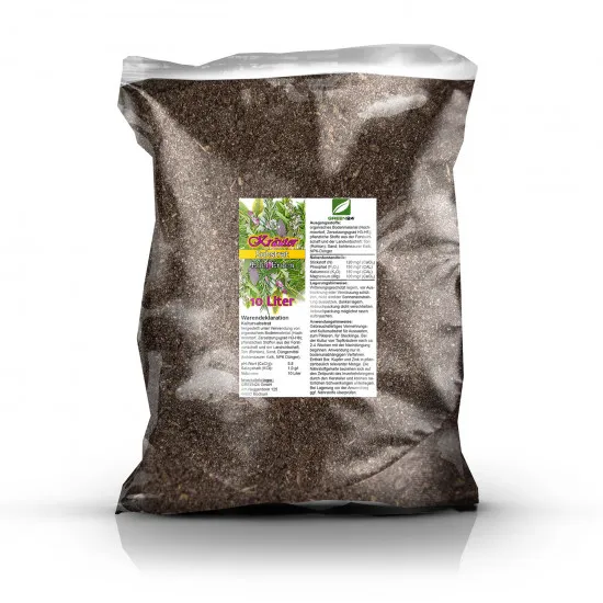 Umtopf-Set für Garten- und Küchenkräuter – 10 Liter Spezial-Substrat + 250 ml Flüssigdünger für kräftige Kräuter