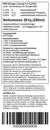 Bergenia-Dünger NPK Bergenien Flüssigdünger starke Blätter und kräftige Blüte 250 ml