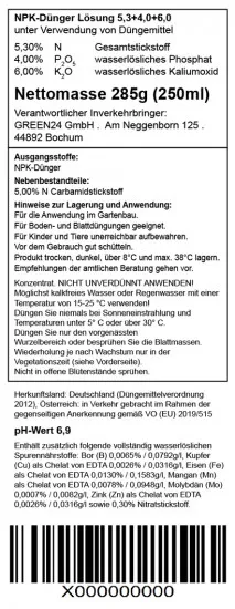 Gewürzlorbeer-Dünger für Laurus nobilis – Optimale Pflege und Vitalität für Ihren Echten Lorbeer NPK 250ml