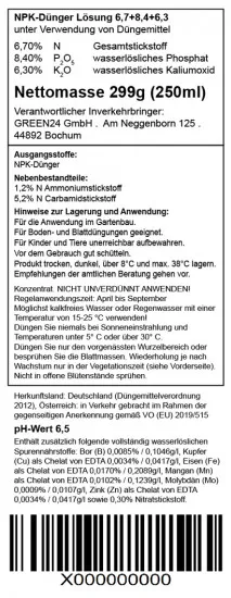 Papierstrauch - Dünger Edgeworthia chrysantha 250 ml N-P-K Flüssigdünger mit Spurenelementen | Japanischer Papierbusch / Honigblume / Mitsumata pflegen & düngen | Für Anzucht, Wachstum, Blüte, Frucht