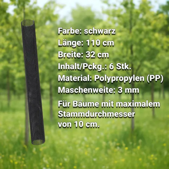6 Stk. Mesh Baumschutz-Manschette 110 cm - der flexible Baumschutz gegen Wildverbiss