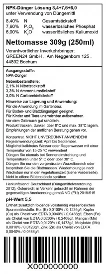 Erdbeerbaum Dünger 250 ml – Premium NPK für Arbutus unedo