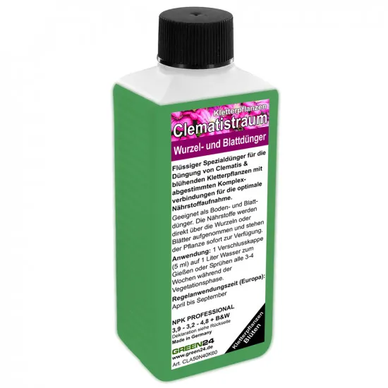 Clematis Umpflanz-Set – 10 Liter Torffreie Erde + 250ml Dünger für Blütenpracht