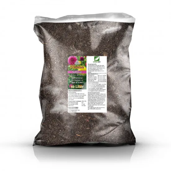 Dahlien Umpflanz-Set - 10L Knollen-Substrat + 250ml Dünger für Blütenpracht