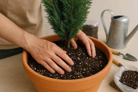 Zypressen Umpflanz-Set – 10L Toskana-Erde + 250ml Dünger