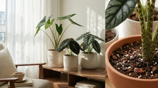 Alocasia Umpflanz-Set – 10L Profi-Substrat + 250ml Dünger für Pfeilblatt