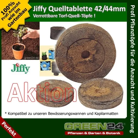 Jiffy-Torfquelltöpfe 44mm Mengenrabatt - Karton 1000 Stck.