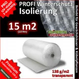 Profi-Winterschutz-Isolierfolie 10m (15m²) Extrastarke Noppenfolie für Gewächshaus & Pflanzen (150cm breit, 150µ) PRO3 Luftpolsterfolie