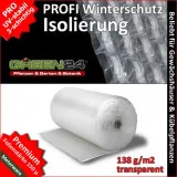 Profi-Winterschutz-Isolierfolie je Meter – Extrastarke Noppenfolie für Gewächshaus & Pflanzen (150cm breit, 150µ) Luftpolsterfolie