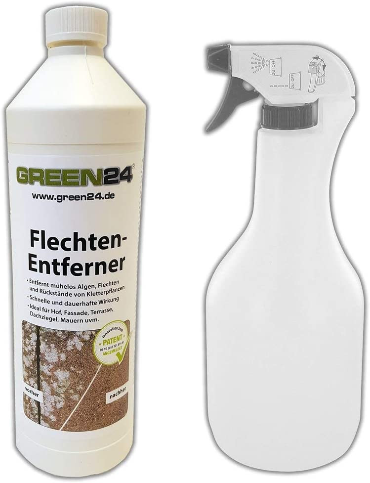 HOTREGA Flechtenentferner 1L Mit Sprüher – Effektiver Reiniger Für Stein, Fassaden & Garten