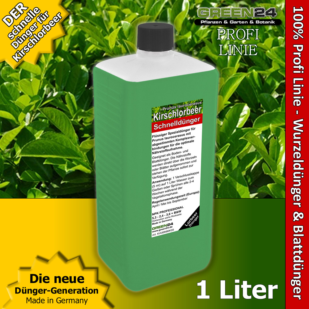 Kirschlorbeer-Dnger XL 1 Ltr. Flssigdnger Prunus laurocerasus  Lorbeerkirsche | eBay.de