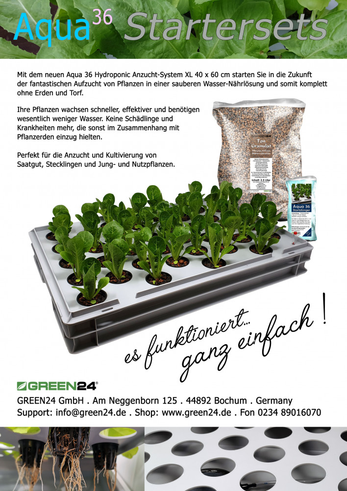Aqua 36C Pro Hydroponic AnzuchtSystem XL 40 x 60 cm, für Nutzpflanzen