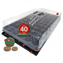 Zimmer-Gewächshaus Hydroponik 40 Plus inkl. 40 Jiffy Torfquelltöpfe