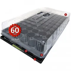 Zimmer-Gewächshaus Hydroponik 60 – Automatische Bewässerung für perfekte Pflanzenanzucht (53x31x15cm)