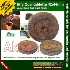 20 Stück Torf-Quelltöpfe Ø44mm Made by Jiffy® Torf Quell-Tabletten