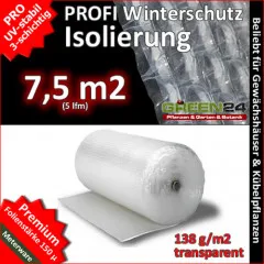 Profi-Winterschutz-Isolierfolie 5m (7,5m2) Extrastarke Noppenfolie für Gewächshaus & Pflanzen (150cm breit, 150µ) PRO3 Luftpolsterfolie