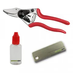 Starter Scheren-Set Damen für kleinere Handgrößen - mit Felco 6, Pflege-Öl und Schleif-Stein für den sofortigen Start