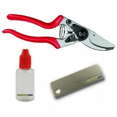 Starter Scheren-Set für Linkshänder und größere Hände - Felco 9, Pflege-Öl und Schleif-Stein für den sofortigen Start