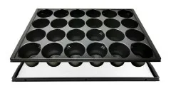 STP Anzuchtset QP24R Topfplatte mit 24 runden Töpfen und Untersetzer inkl. Kapillarmatte (33,5 x 51,5 cm) (Typ STP) 24 runde Töpfe DxH 75x70mm