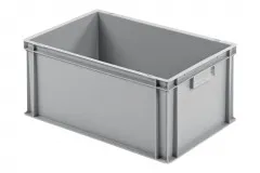 Eurobox Eurokiste 600x400x280mm - lebensmittelecht, geschlossene Griffe, Farbe hellgrau