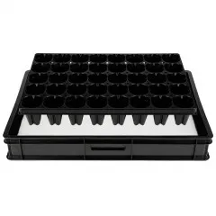 Anzucht System GW-40 bestehend aus Profi Wasserwanne GW657, passender Kapillarmatte + Topfplatte mit 40 Töpfen