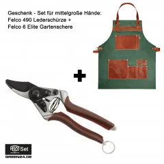 Geschenk-Set M: Felco 6 Elite + Felco 490 Lederschürze